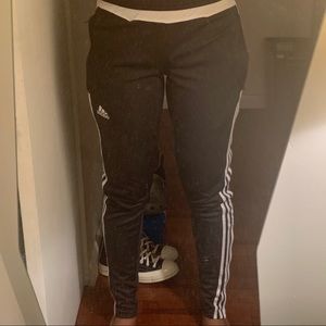 grey adidas pants